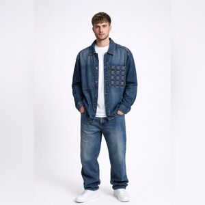 PRPS Denim Jacket with Monogramed Logo - Size Large - Retail $268